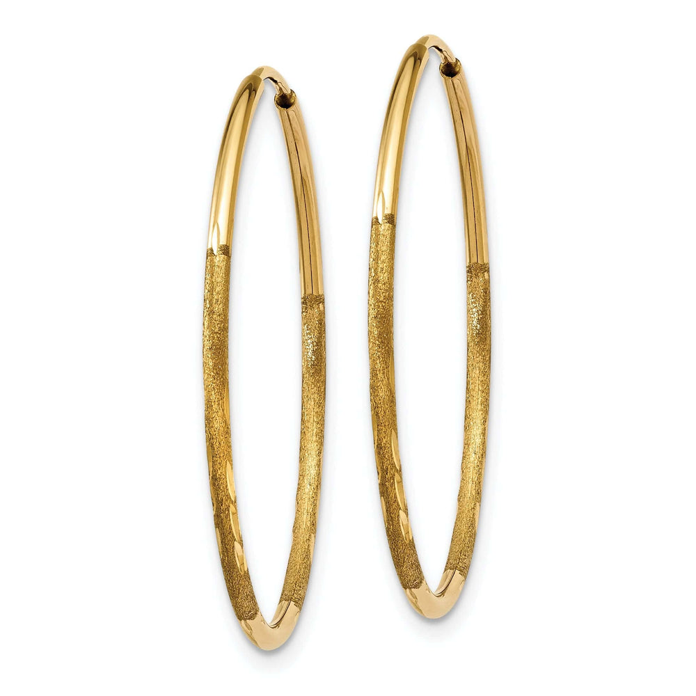 Lovely Rita's Earrings 14k Yellow Gold D.C Endless Hoops 1.25mm x 26mm
