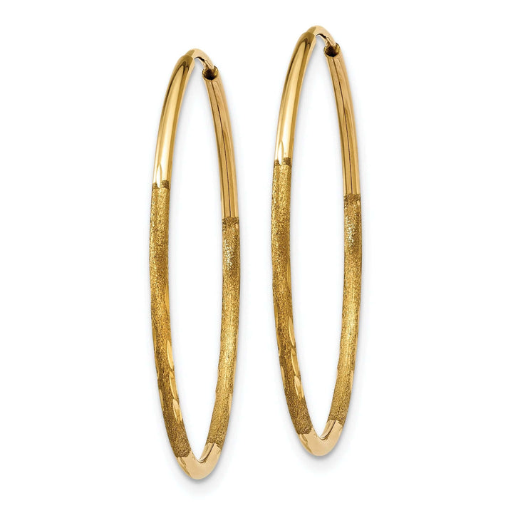 Lovely Rita's Earrings 14k Yellow Gold D.C Endless Hoops 1.25mm x 26mm