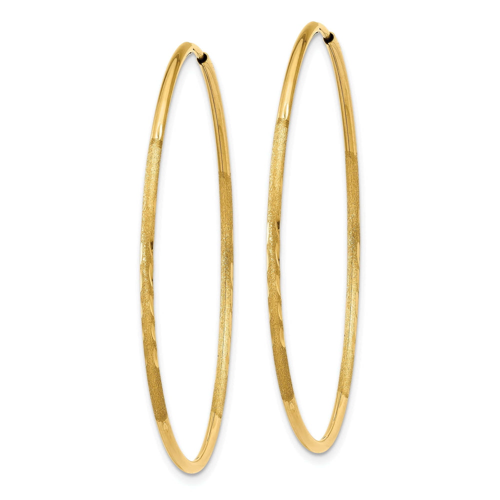 Lovely Rita's Earrings 14k Yellow Gold D.C Endless Hoops 1.25mm x 41mm