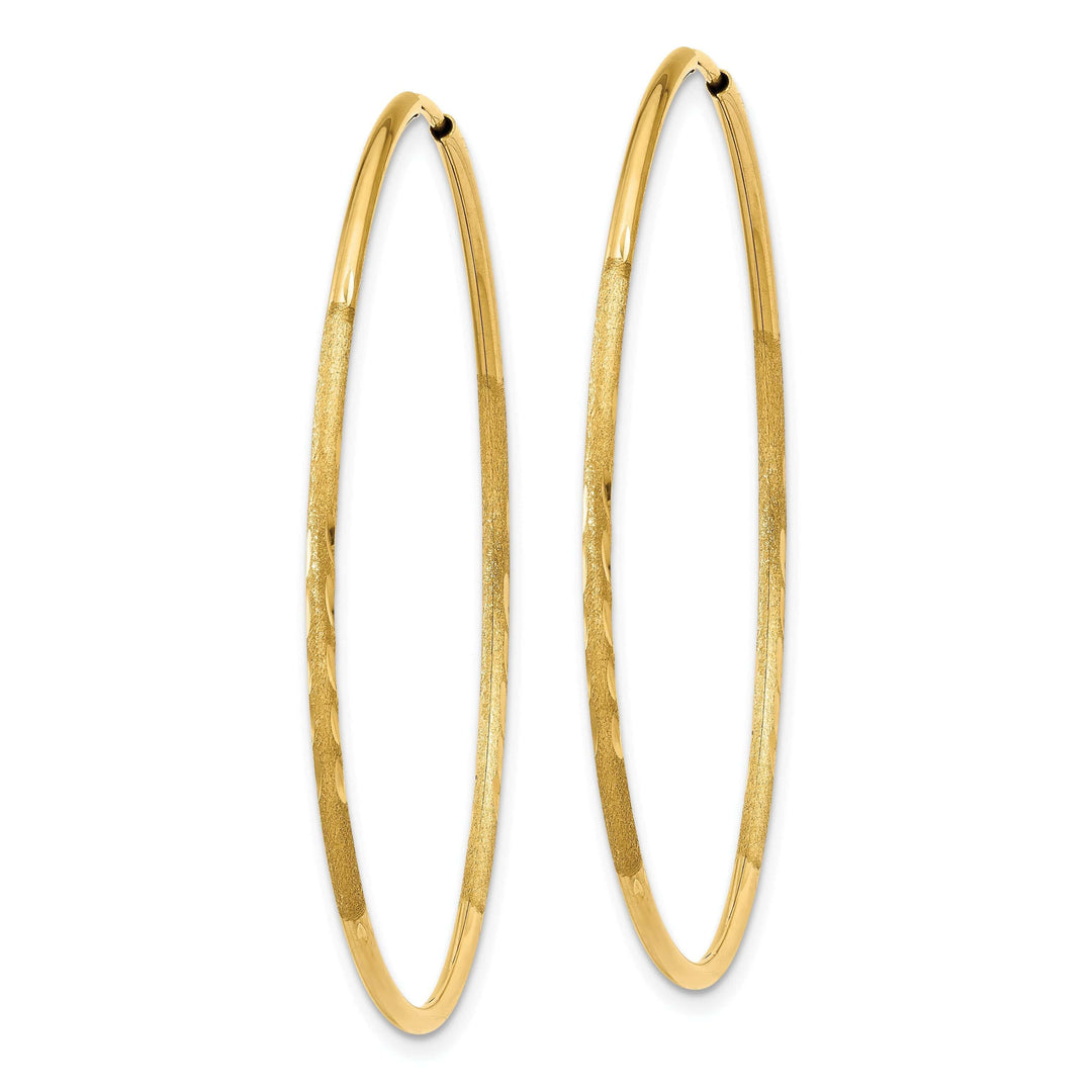 Lovely Rita's Earrings 14k Yellow Gold D.C Endless Hoops 1.25mm x 41mm