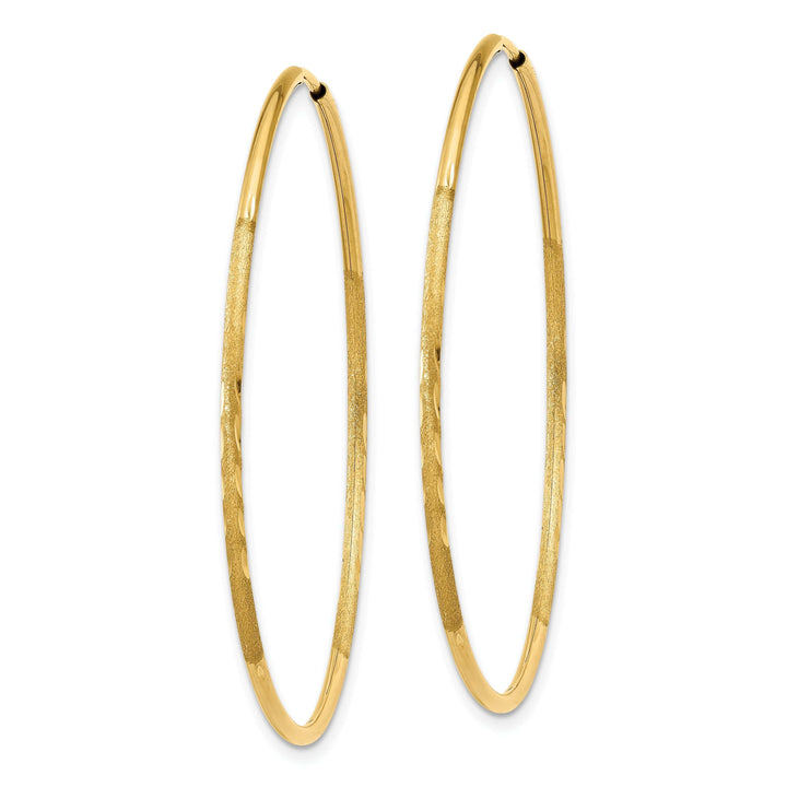 Lovely Rita's Earrings 14k Yellow Gold D.C Endless Hoops 1.25mm x 41mm