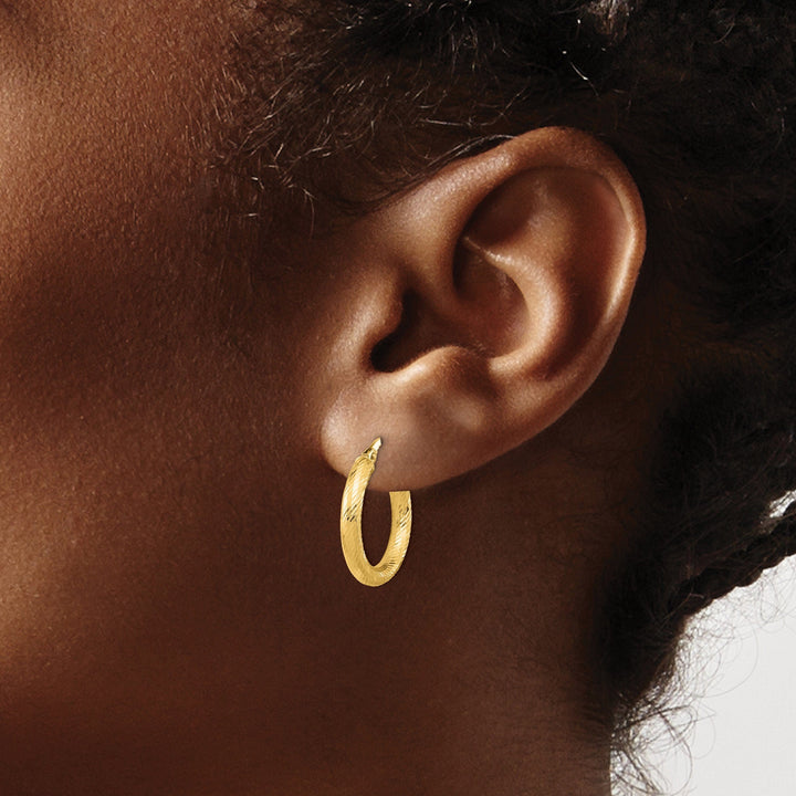 Lovely Rita's Earrings 14k Yellow Gold D.C Round Hoop Earrings