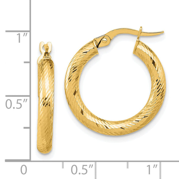 Lovely Rita's Earrings 14k Yellow Gold D.C Round Hoop Earrings