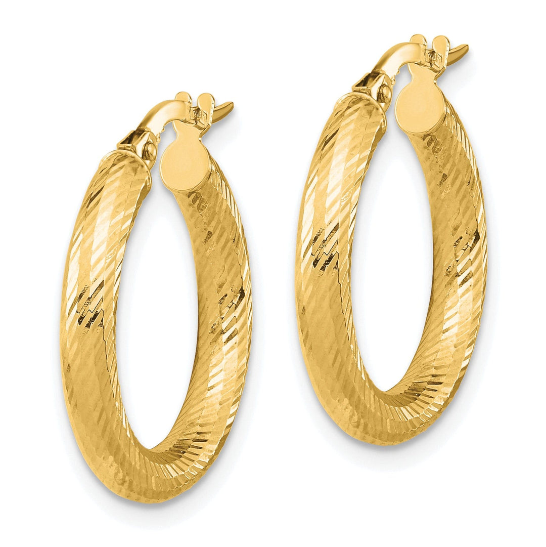 Lovely Rita's Earrings 14k Yellow Gold D.C Round Hoop Earrings