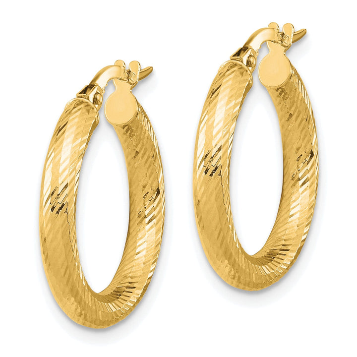 Lovely Rita's Earrings 14k Yellow Gold D.C Round Hoop Earrings