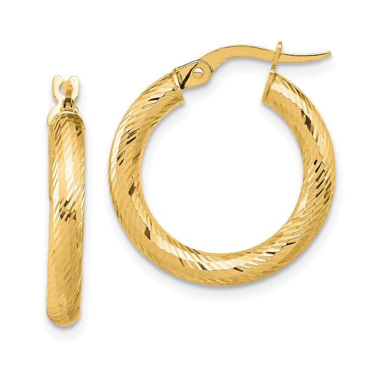 Lovely Rita's Earrings 14k Yellow Gold D.C Round Hoop Earrings