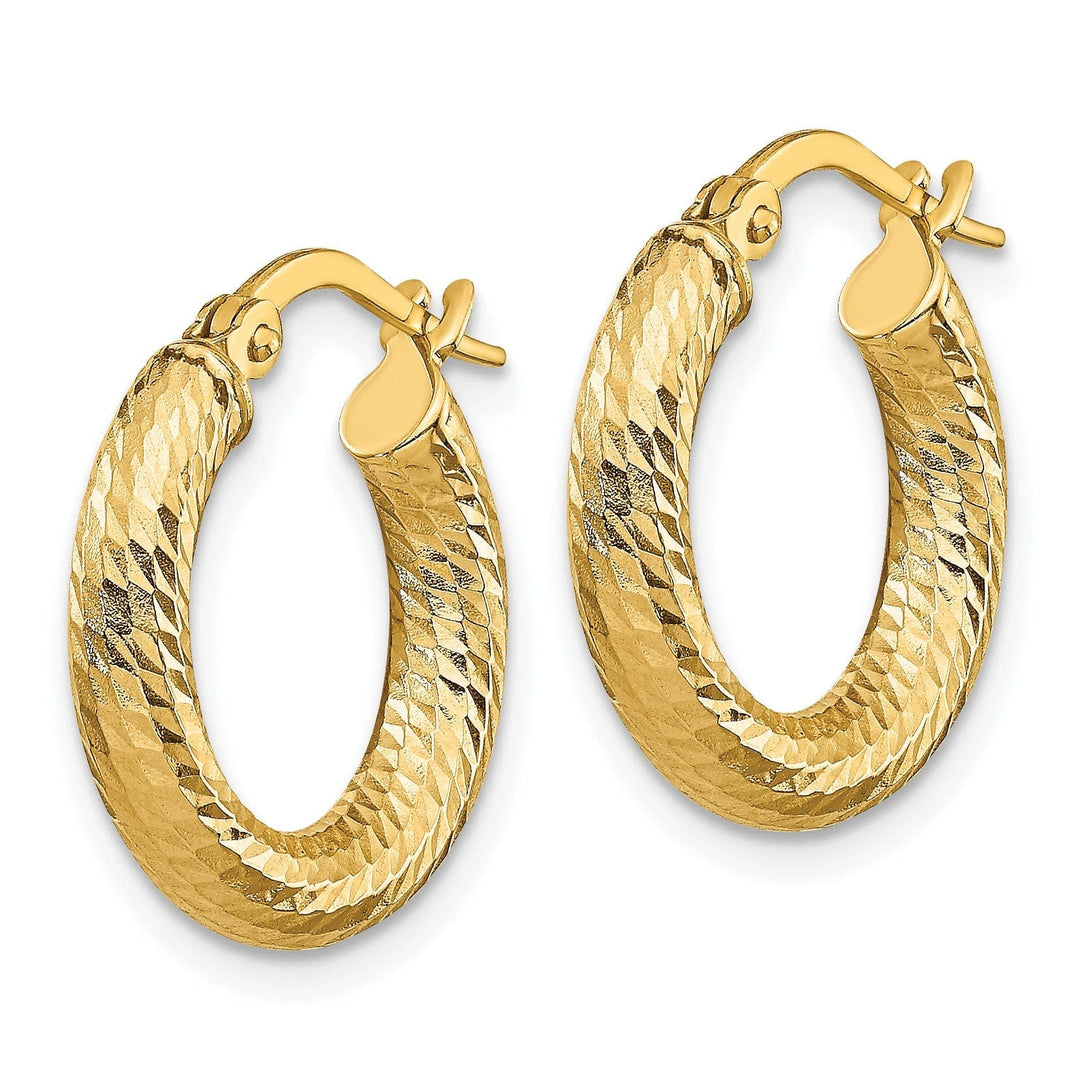 Lovely Rita's Earrings 14k Yellow Gold D.C Round Hoop Earrings
