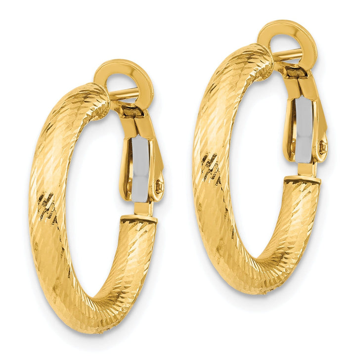 Lovely Rita's Earrings 14k Yellow Gold D.C Round Omega Hoop Earrings