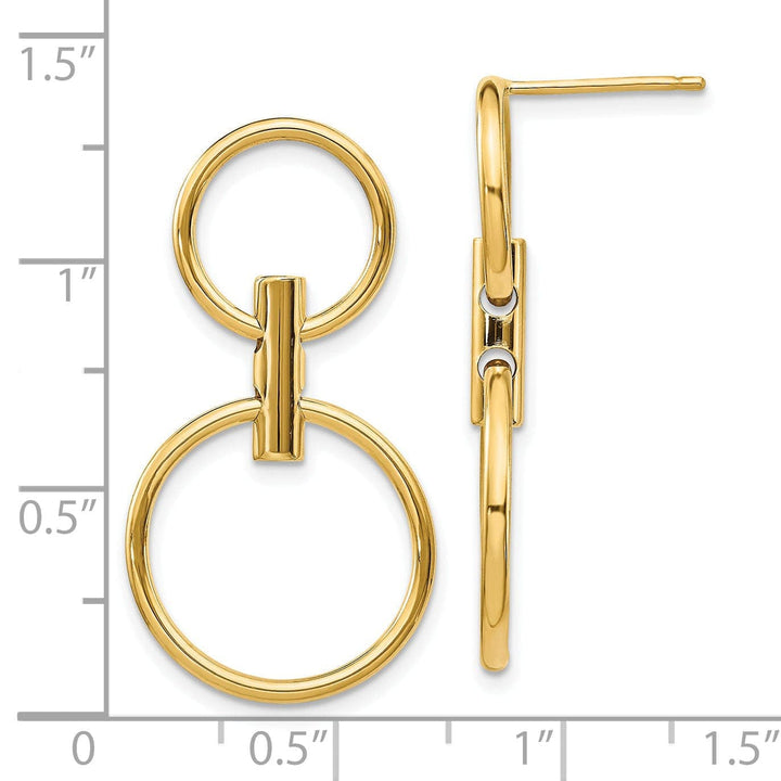 Lovely Rita's Earrings 14k Yellow Gold Dangle Circles Post Earrings