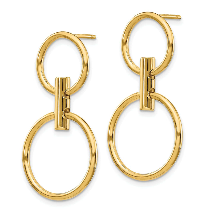 Lovely Rita's Earrings 14k Yellow Gold Dangle Circles Post Earrings