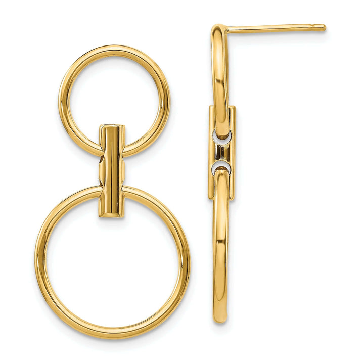 Lovely Rita's Earrings 14k Yellow Gold Dangle Circles Post Earrings