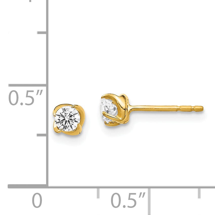 Lovely Rita's Earrings 14k Yellow Gold Diamond Post Stud Earrings
