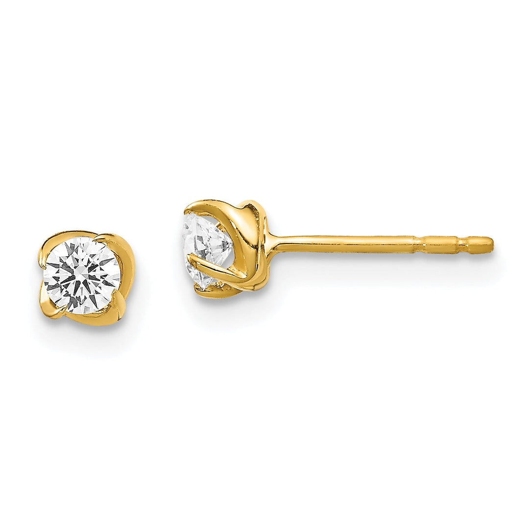 Lovely Rita's Earrings 14k Yellow Gold Diamond Post Stud Earrings