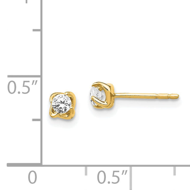 Lovely Rita's Earrings 14k Yellow Gold Diamond Post Stud Earrings, Women's