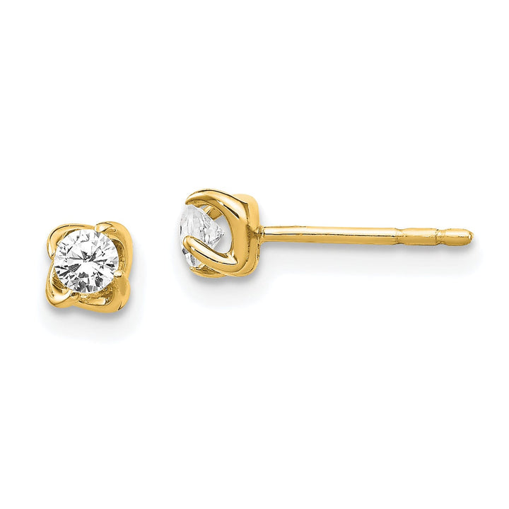 Lovely Rita's Earrings 14k Yellow Gold Diamond Post Stud Earrings, Women's