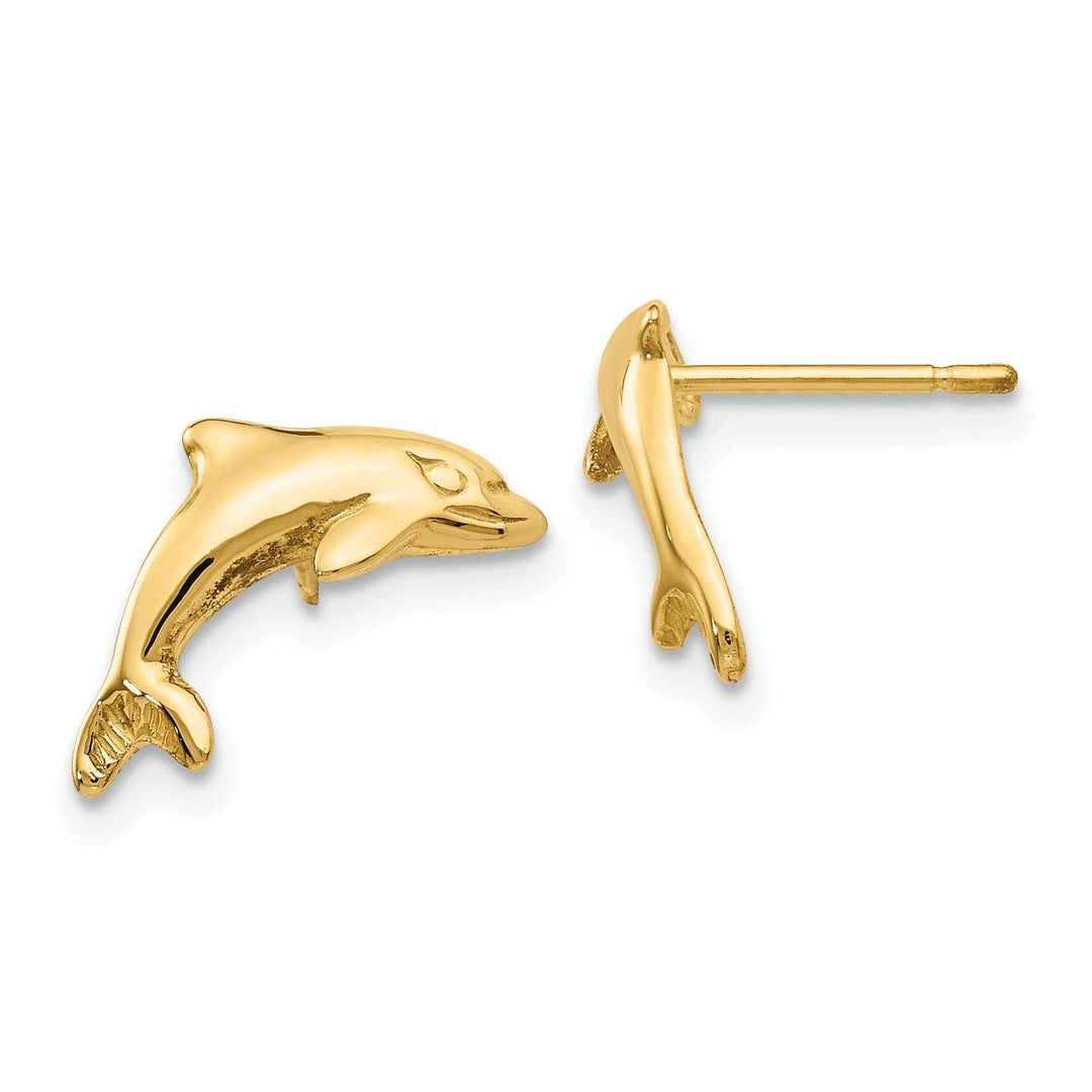 Lovely Rita's Earrings 14k Yellow Gold Dolphin Earrings