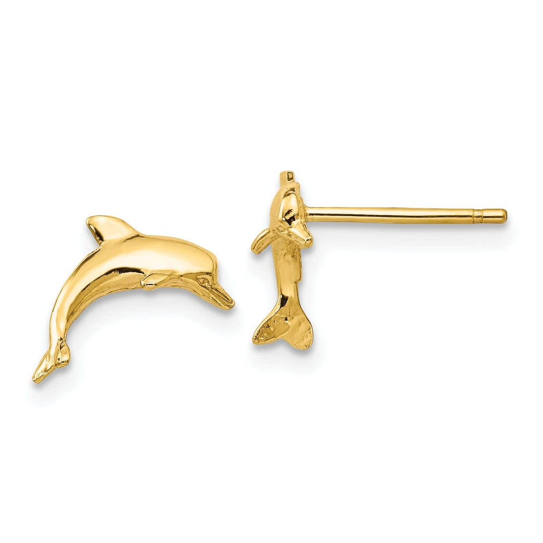 Lovely Rita's Earrings 14k Yellow Gold Dolphin Post Earrings