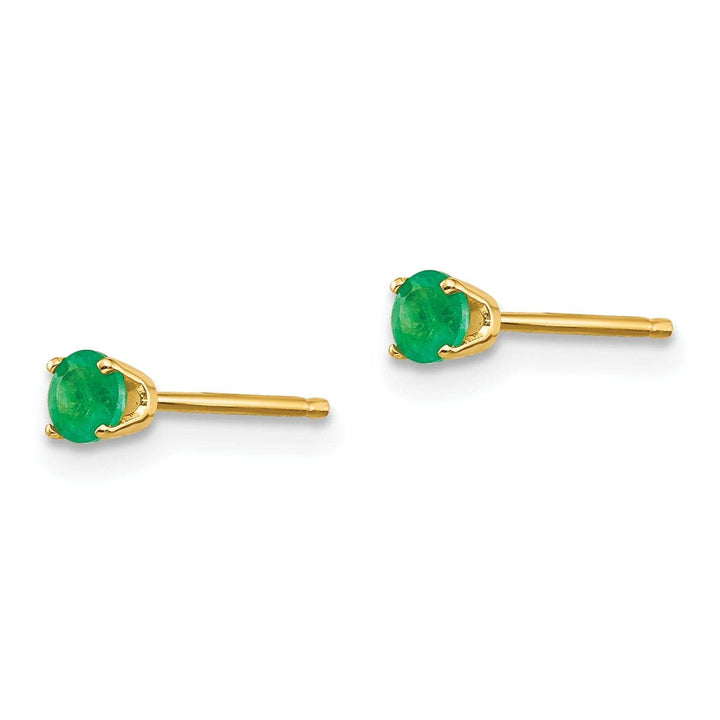 Lovely Rita's Earrings 14k Yellow Gold Emerald Birthstone Earrings