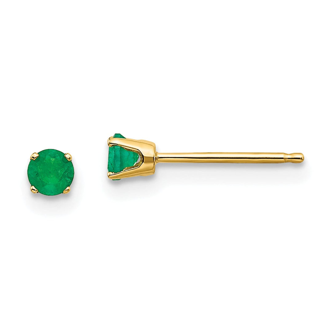 Lovely Rita's Earrings 14k Yellow Gold Emerald Birthstone Earrings