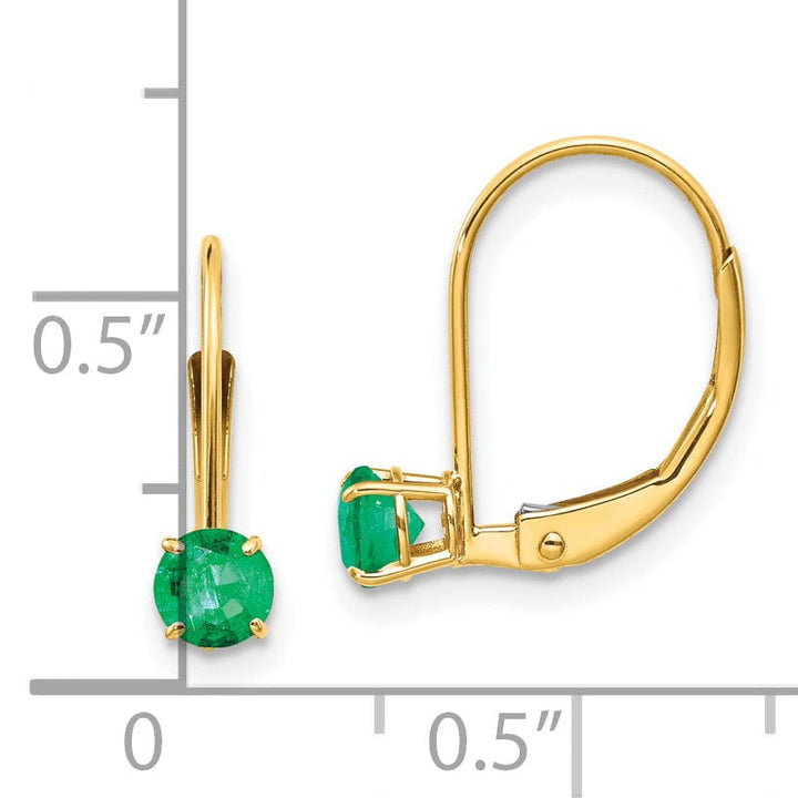 Lovely Rita's Earrings 14k Yellow Gold Emerald Birthstone Earrings