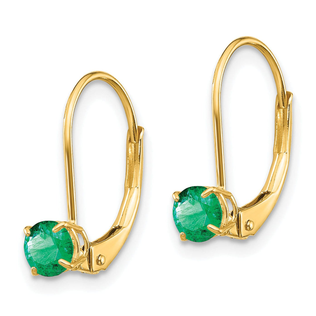 Lovely Rita's Earrings 14k Yellow Gold Emerald Birthstone Earrings