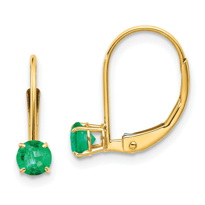 Lovely Rita's Earrings 14k Yellow Gold Emerald Birthstone Earrings