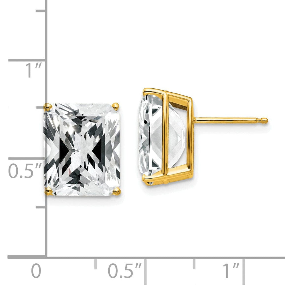 Lovely Rita's Earrings 14k Yellow Gold Emerald Cut Cubic Zirconia Earring