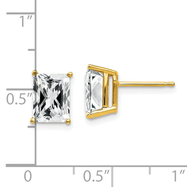 Lovely Rita's Earrings 14k Yellow Gold Emerald Cut Cubic Zirconia Earring