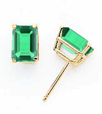 Lovely Rita's Earrings 14k Yellow Gold Emerald Cut Mount St. Helens Earri