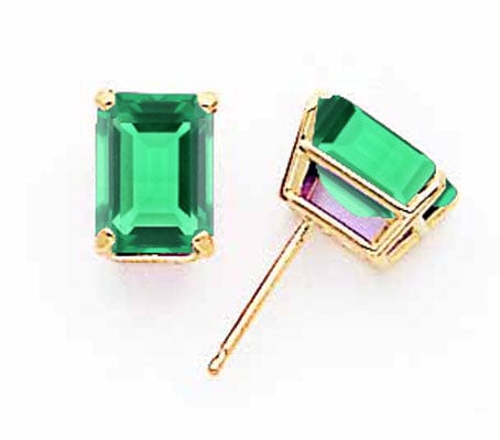 Lovely Rita's Earrings 14k Yellow Gold Emerald Cut Mount St. Helens Earri