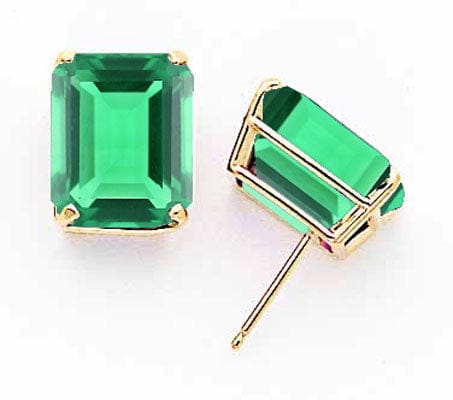 Lovely Rita's Earrings 14k Yellow Gold Emerald Cut Mount St. Helens Earri