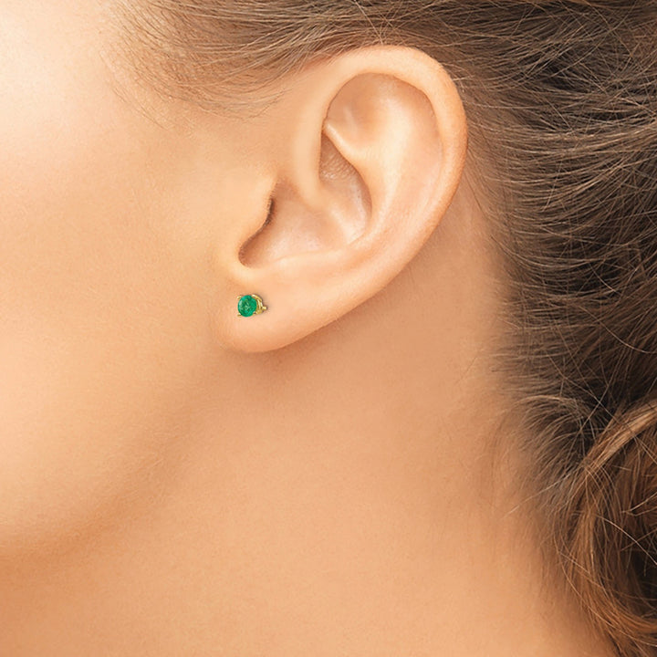 Lovely Rita's Earrings 14k Yellow Gold Emerald Earrings