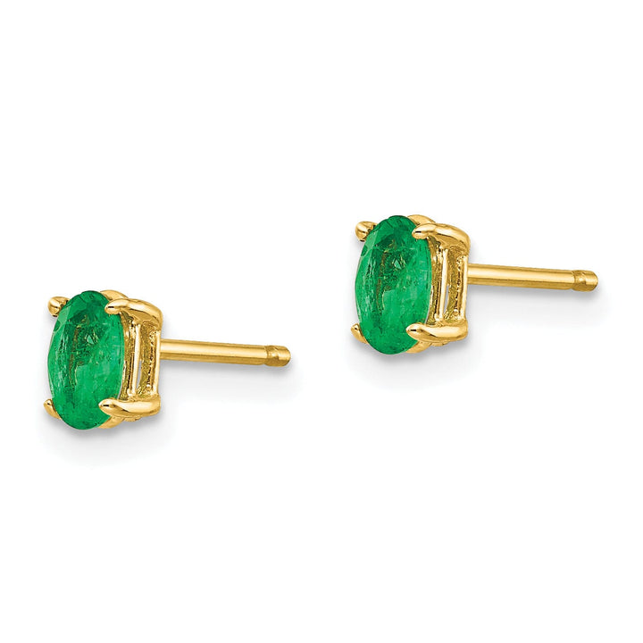 Lovely Rita's Earrings 14k Yellow Gold Emerald Earrings