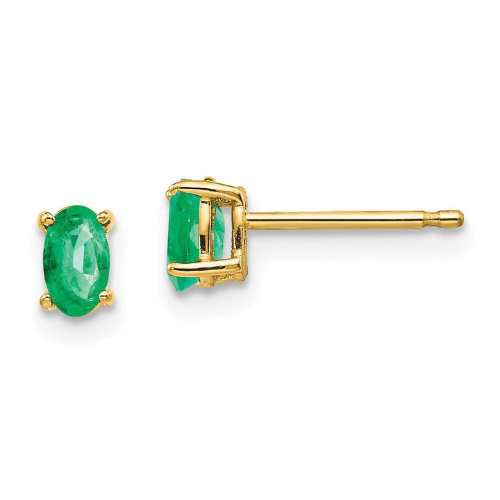 Lovely Rita's Earrings 14k Yellow Gold Emerald Earrings