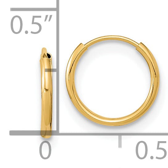 Lovely Rita's Earrings 14k Yellow Gold Endless Hoop Earrings