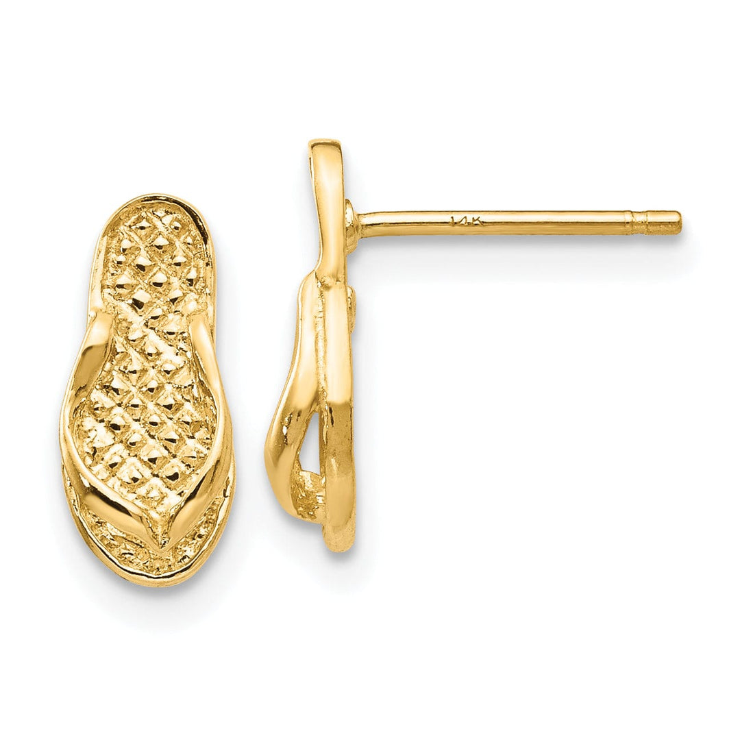 Lovely Rita's Earrings 14k Yellow Gold Flip Flop Earrings