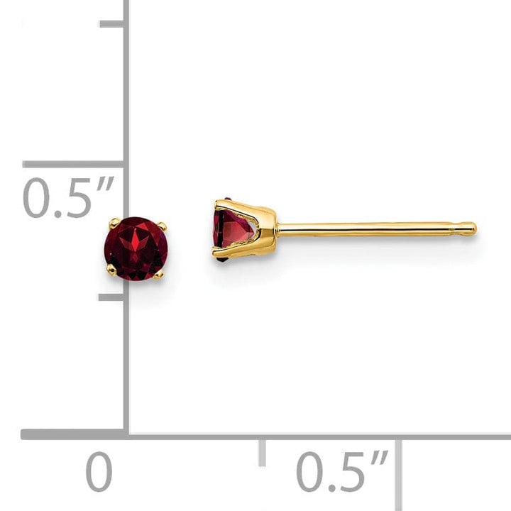 Lovely Rita's Earrings 14k Yellow Gold Garnet Birthstone Earrings