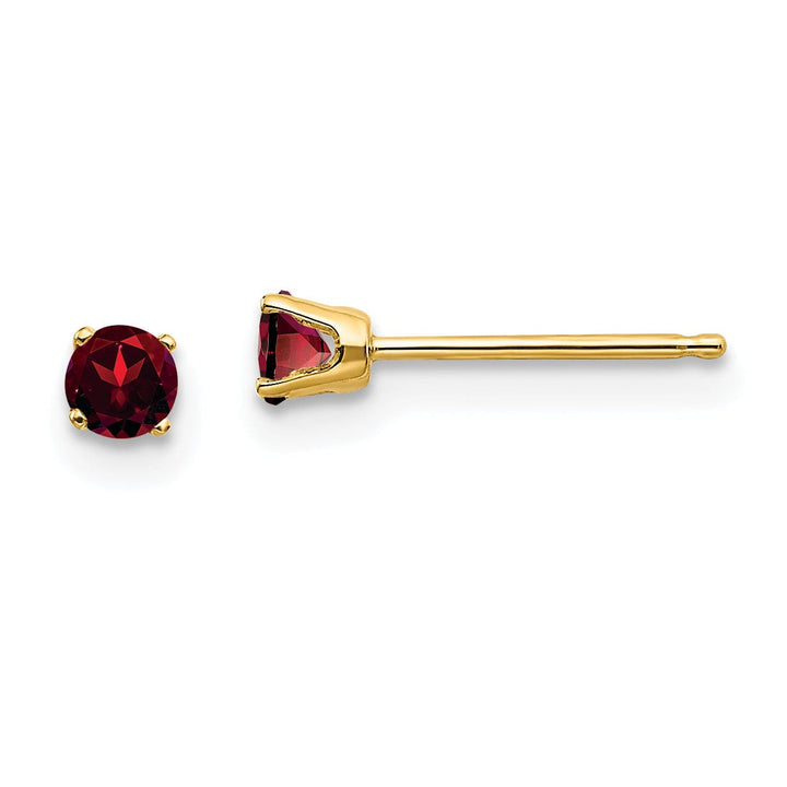 Lovely Rita's Earrings 14k Yellow Gold Garnet Birthstone Earrings