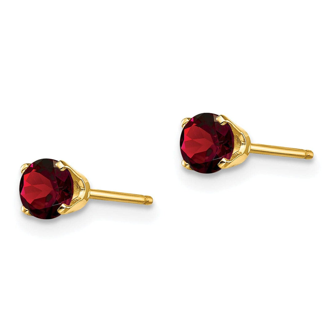 Lovely Rita's Earrings 14k Yellow Gold Garnet Birthstone Earrings