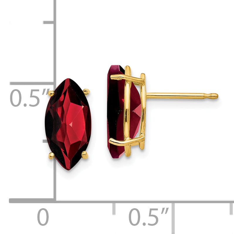 Lovely Rita's Earrings 14k Yellow Gold Garnet Diamond Marquise Earring