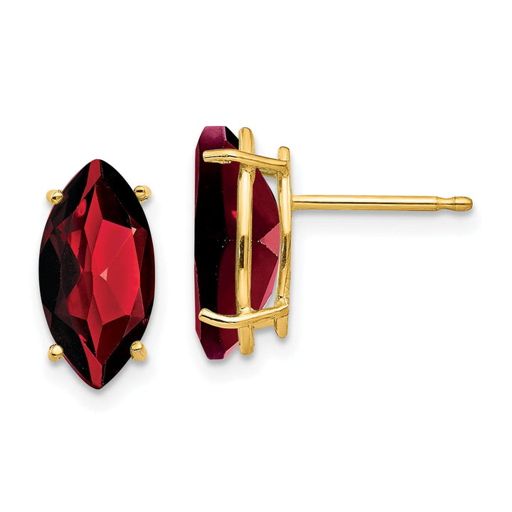 Lovely Rita's Earrings 14k Yellow Gold Garnet Diamond Marquise Earring