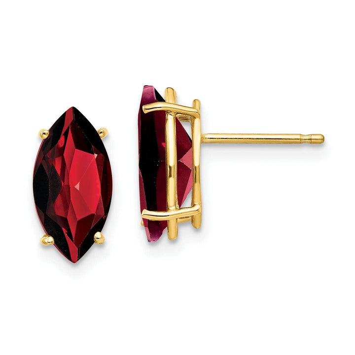 Lovely Rita's Earrings 14k Yellow Gold Garnet Diamond Marquise Earring
