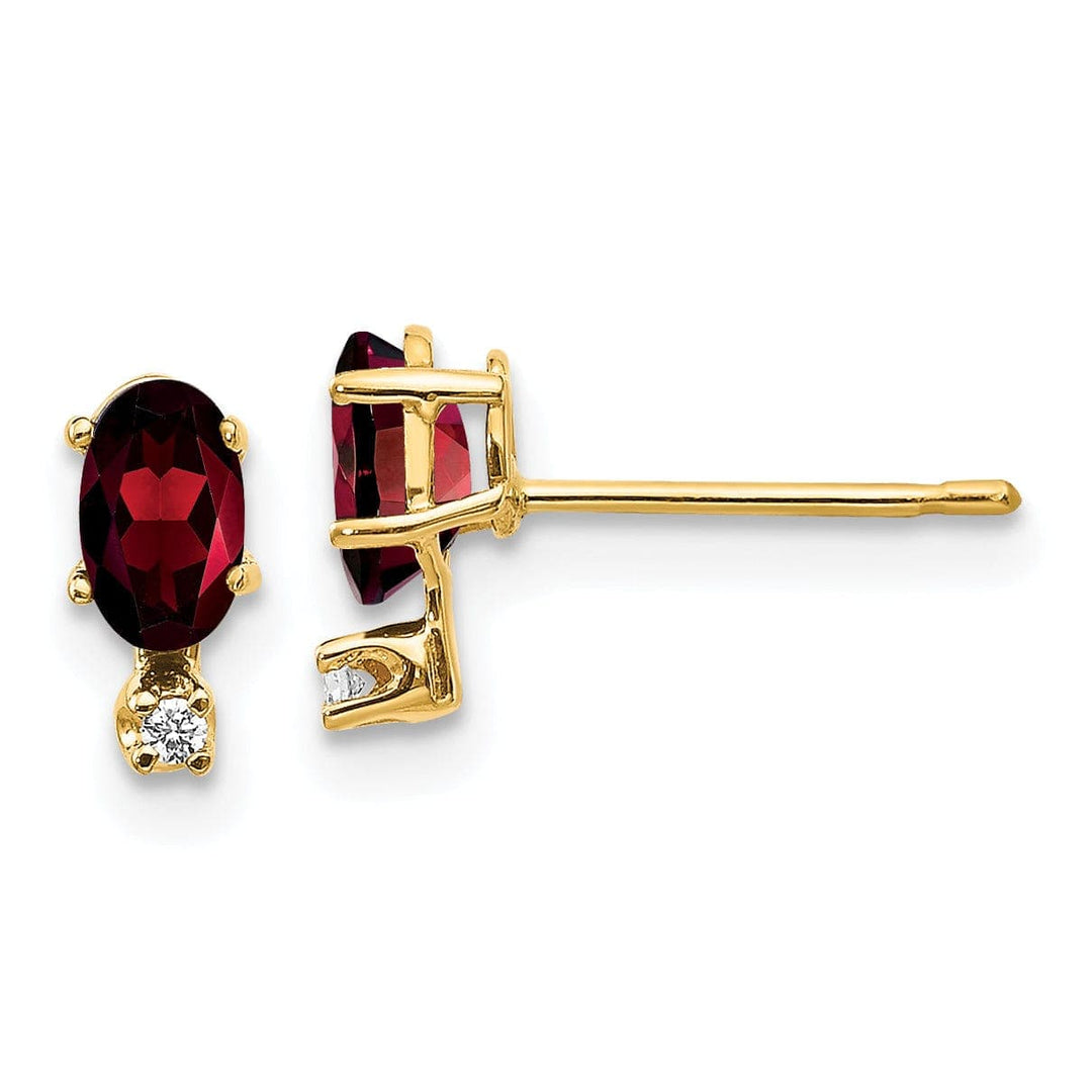 Lovely Rita's Earrings 14k Yellow Gold Genuine Garnet Birthstone Earrings