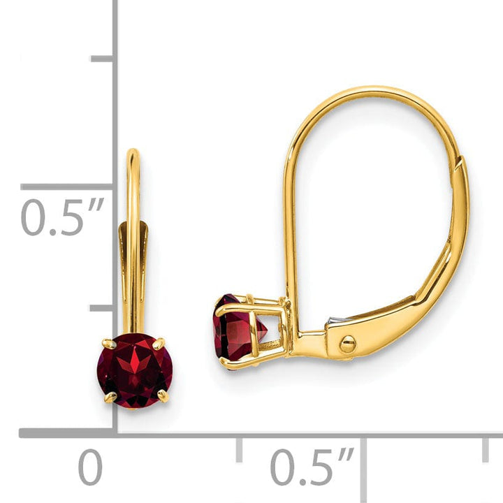 Lovely Rita's Earrings 14k Yellow Gold Genuine Garnet Birthstone Earrings