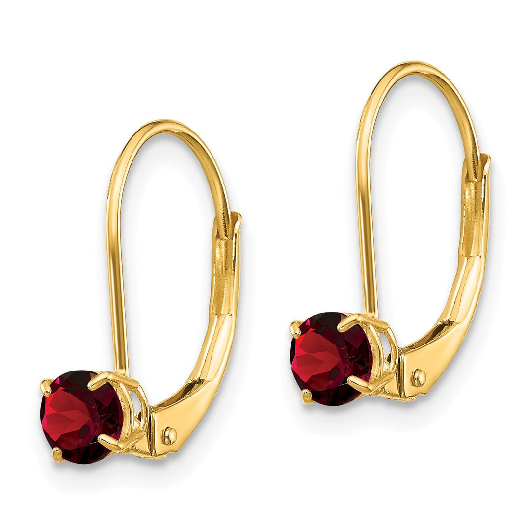 Lovely Rita's Earrings 14k Yellow Gold Genuine Garnet Birthstone Earrings