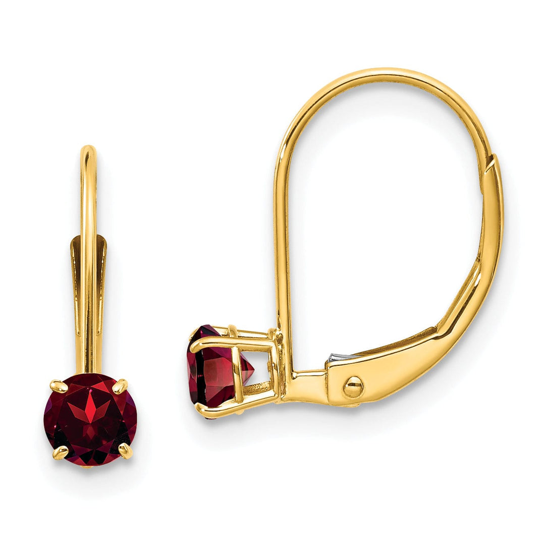 Lovely Rita's Earrings 14k Yellow Gold Genuine Garnet Birthstone Earrings