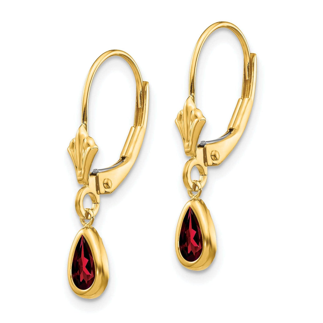 Lovely Rita's Earrings 14k Yellow Gold Genuine Garnet Birthstone Earrings