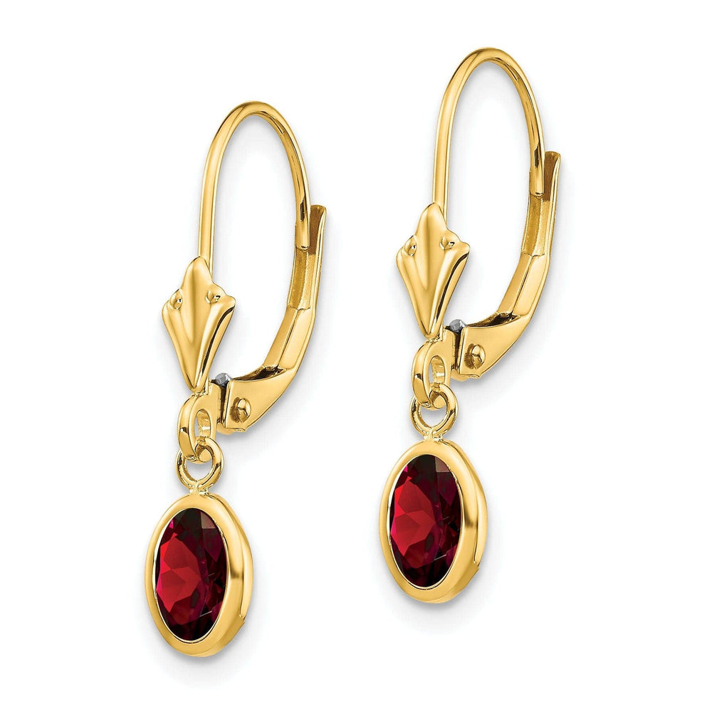Lovely Rita's Earrings 14k Yellow Gold Genuine Garnet Birthstone Earrings