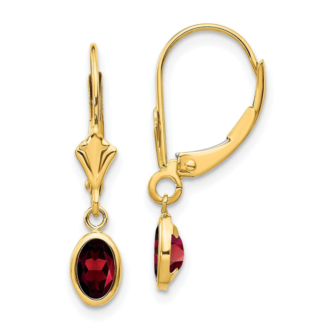 Lovely Rita's Earrings 14k Yellow Gold Genuine Garnet Birthstone Earrings