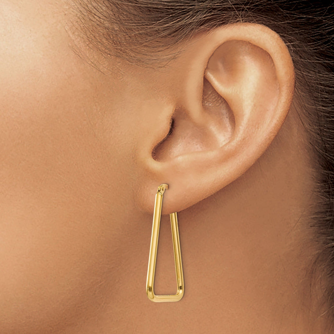Lovely Rita's Earrings 14k Yellow Gold Geometric Shape Hoop Earrings